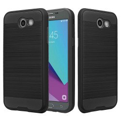 Samsung Galaxy J7 V Perx J7 Sky Pro (2017) Armor Hybrid Case (Black)